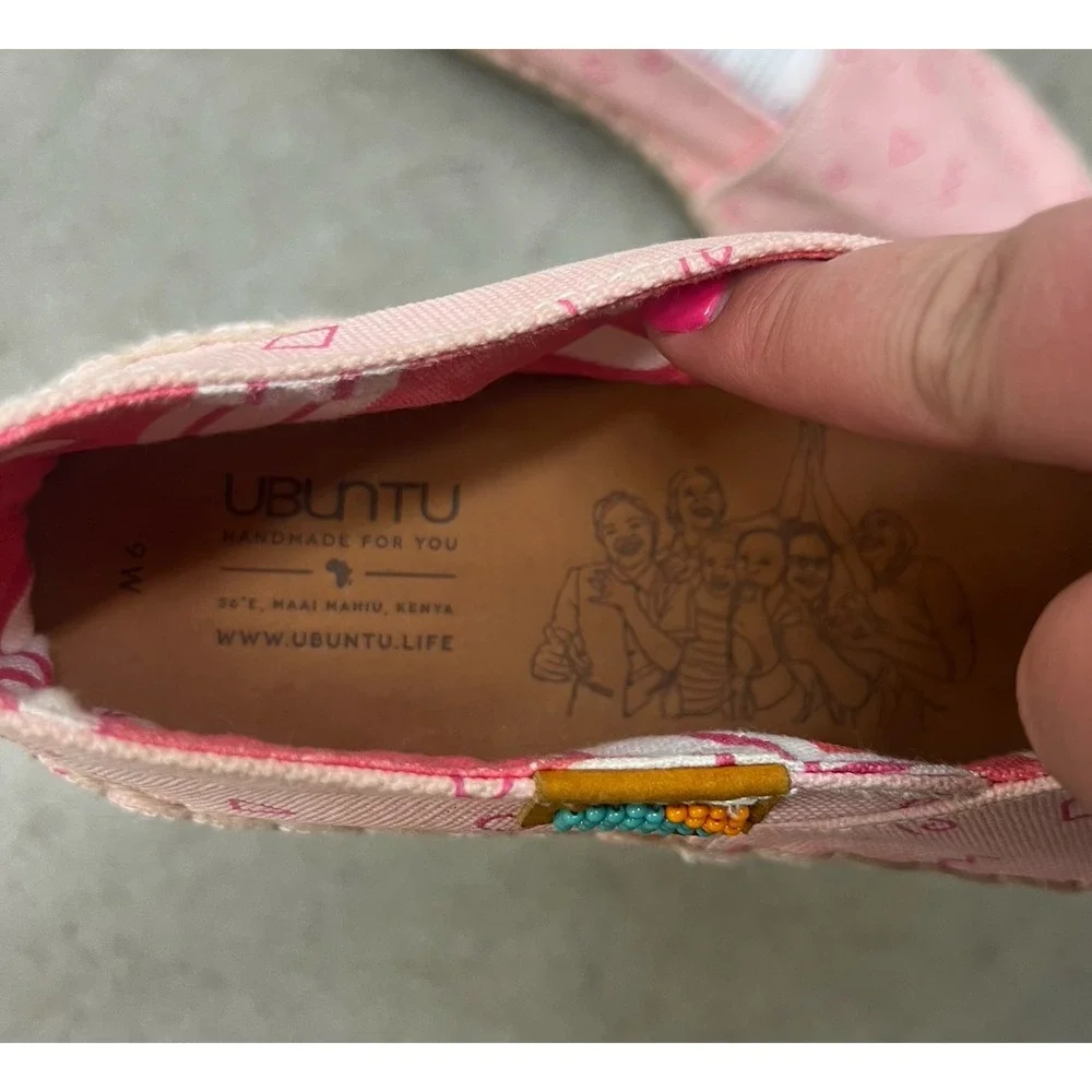 UBUNTU Shoes Flats Espadrilles Afridrilles Pink Canvas‎ Jute - Women's Size 9W